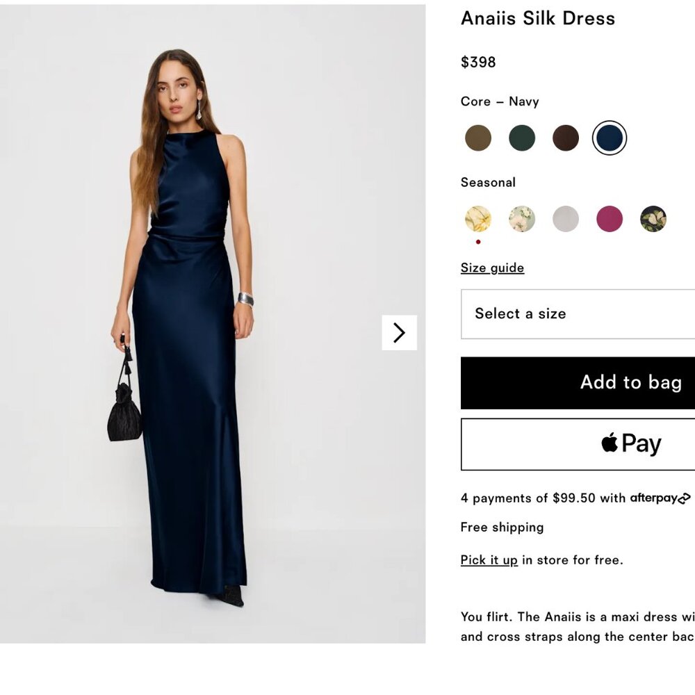 Reformation Navy Maxi Dress - Picture 5 of 6